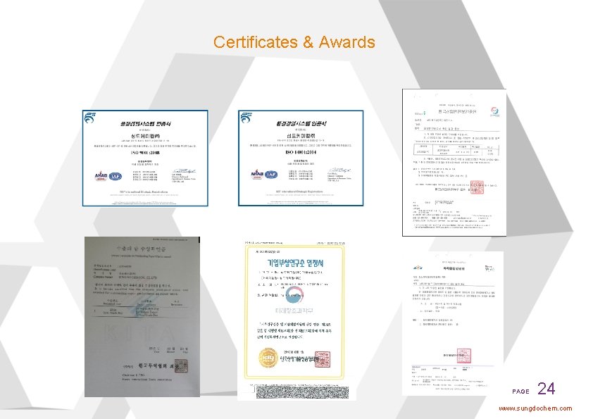 Certificates & Awards PAGE 24 www. sungdochem. com 