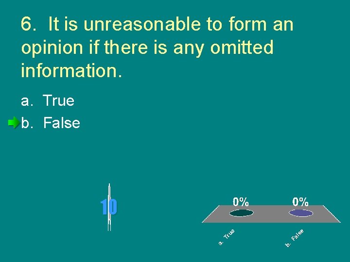 6. It is unreasonable to form an opinion if there is any omitted information.