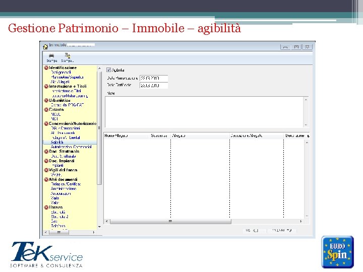 Gestione Patrimonio – Immobile – agibilità ******* 