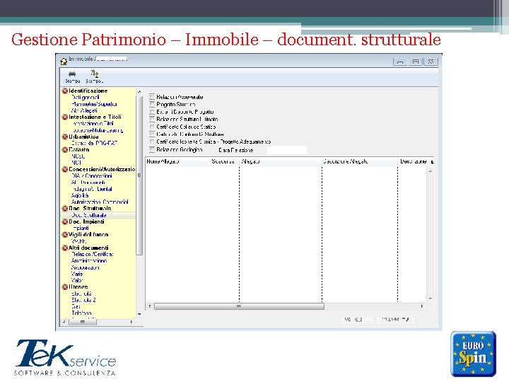 Gestione Patrimonio – Immobile – document. strutturale ******* 