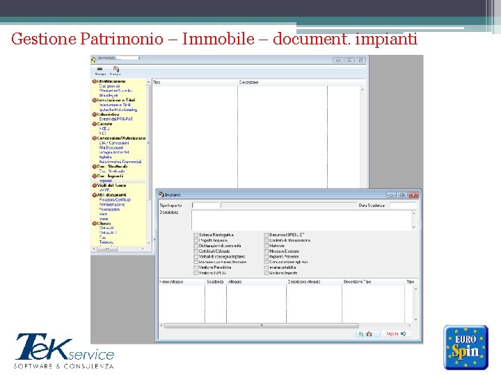 Gestione Patrimonio – Immobile – document. impianti ******* 