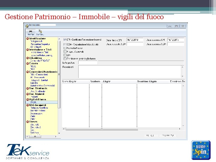 Gestione Patrimonio – Immobile – vigili del fuoco ******* 