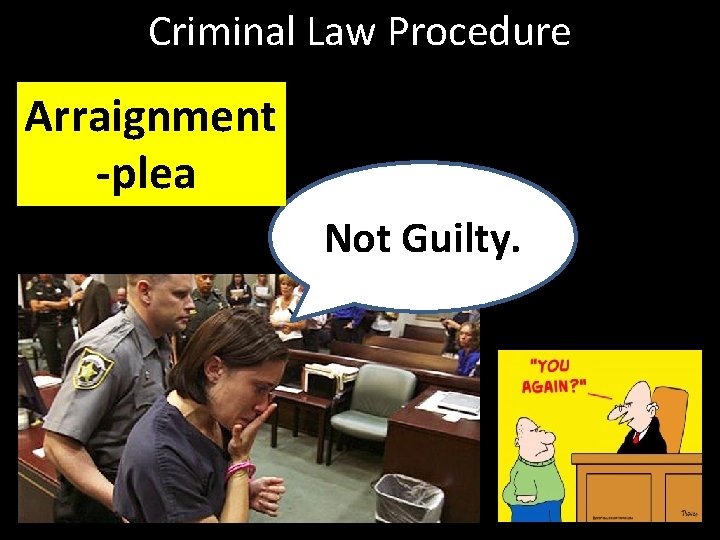 Criminal Law Procedure Arraignment -plea Not Guilty. 
