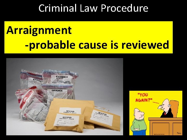 Criminal Law Procedure Arraignment -probable cause is reviewed 
