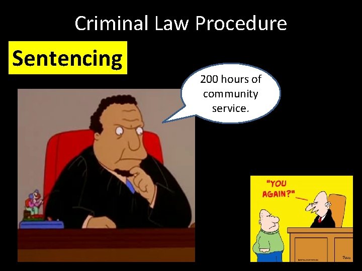 Criminal Law Procedure Sentencing 200 hours of community service. 