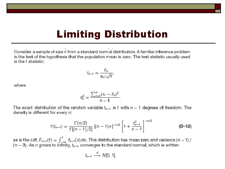 Limiting Distribution 