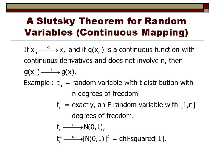 A Slutsky Theorem for Random Variables (Continuous Mapping) 
