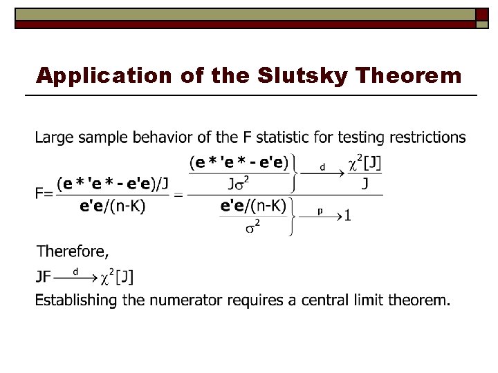 Application of the Slutsky Theorem 