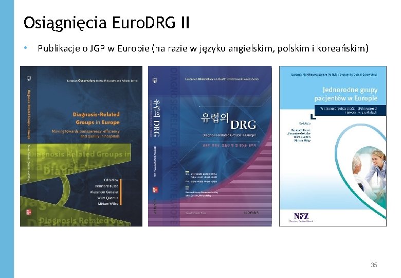 Osiągnięcia Euro. DRG II • Publikacje o JGP w Europie (na razie w języku