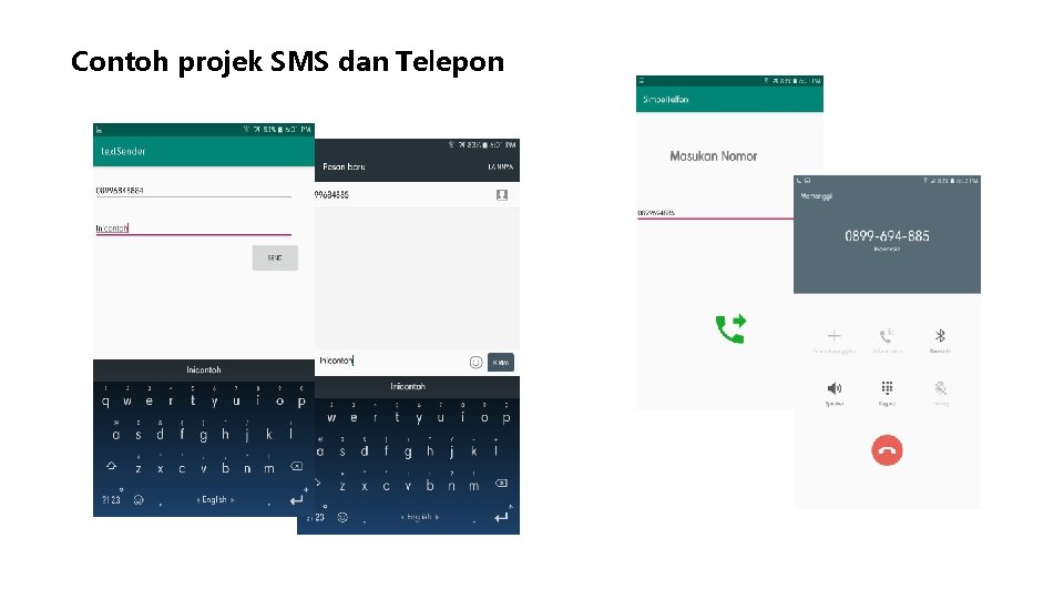 Contoh projek SMS dan Telepon 