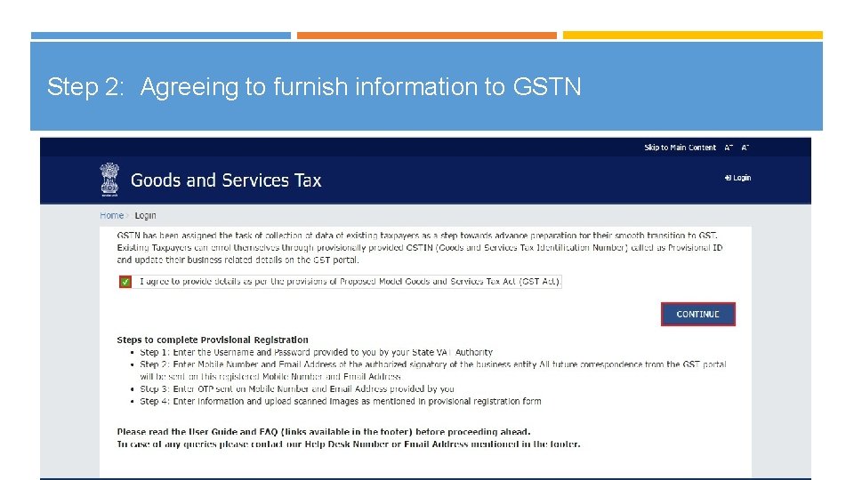 Step 2: Agreeing to furnish information to GSTN 17 