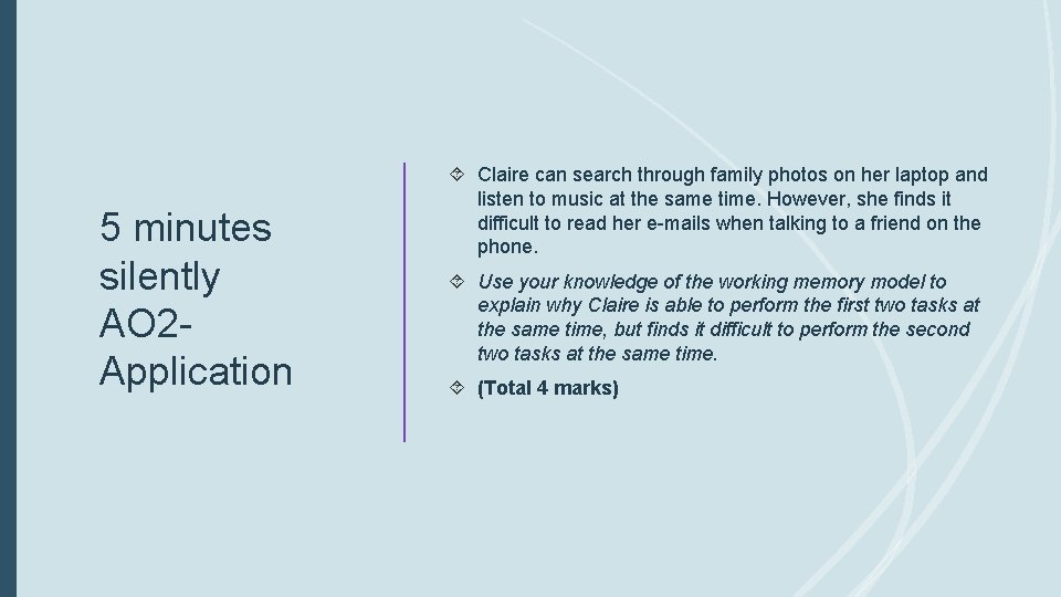 5 minutes silently AO 2 Application Claire can search through family photos on her