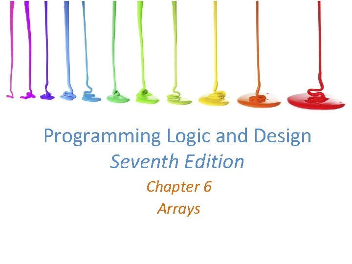 Programming Logic and Design Seventh Edition Chapter 6 Arrays 