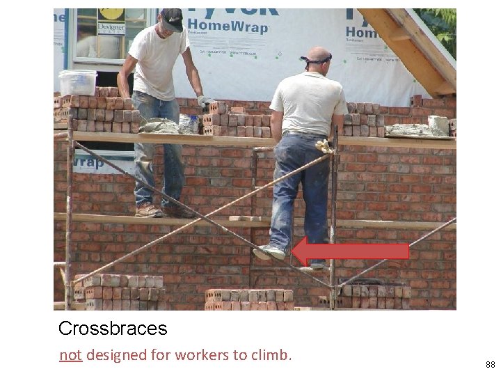 Crossbraces not designed for workers to climb. 88 