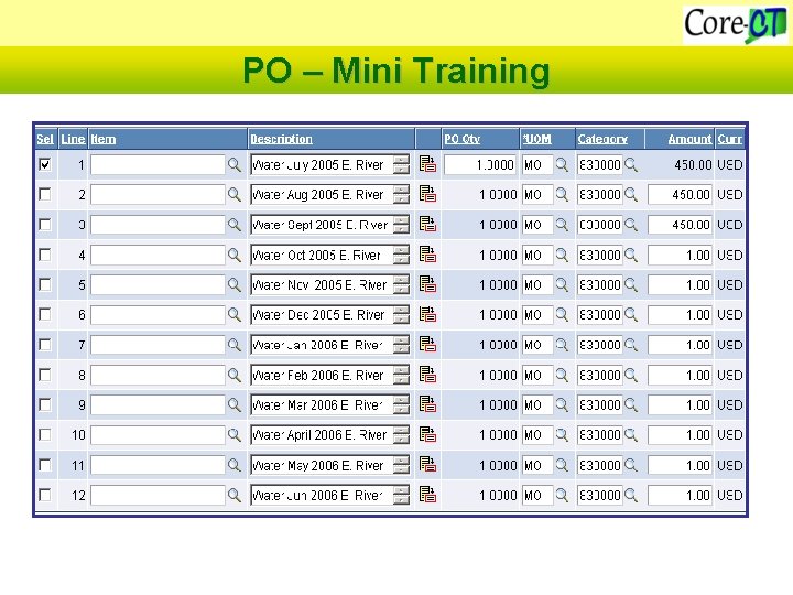 PO – Mini Training 