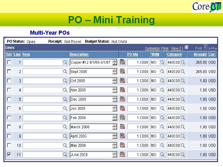 PO – Mini Training Multi-Year POs 