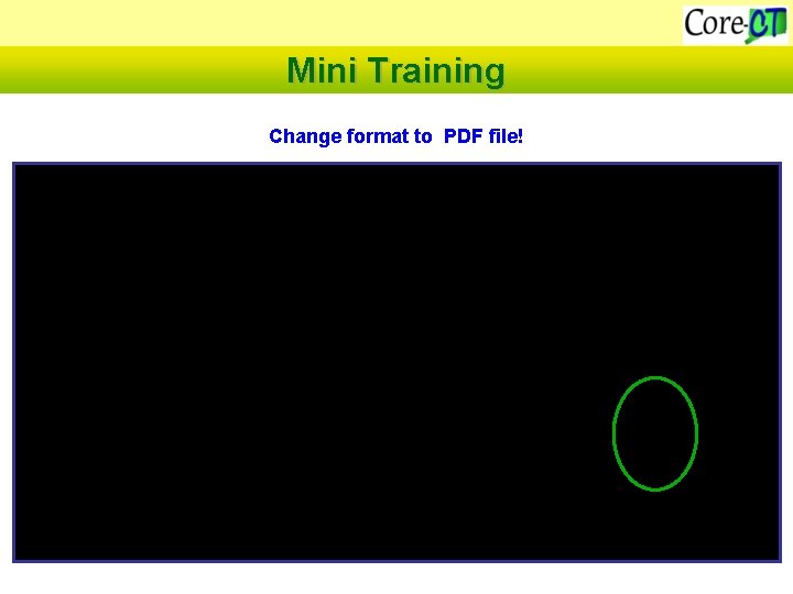 Mini Training Change format to PDF file! 