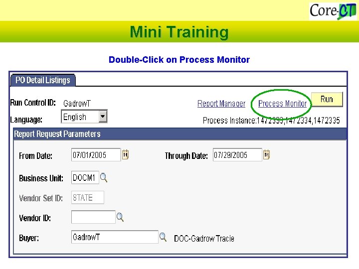 Mini Training Double-Click on Process Monitor 