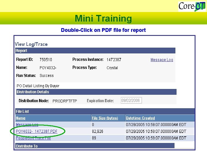 Mini Training Double-Click on PDF file for report 