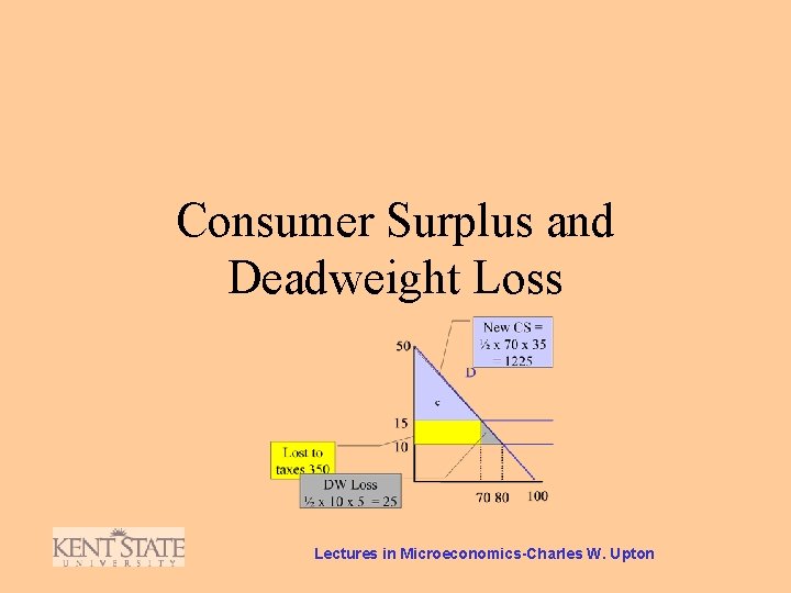 Consumer Surplus and Deadweight Loss Lectures in Microeconomics-Charles W. Upton 