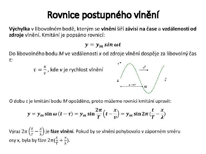 Rovnice postupného vlnění • 
