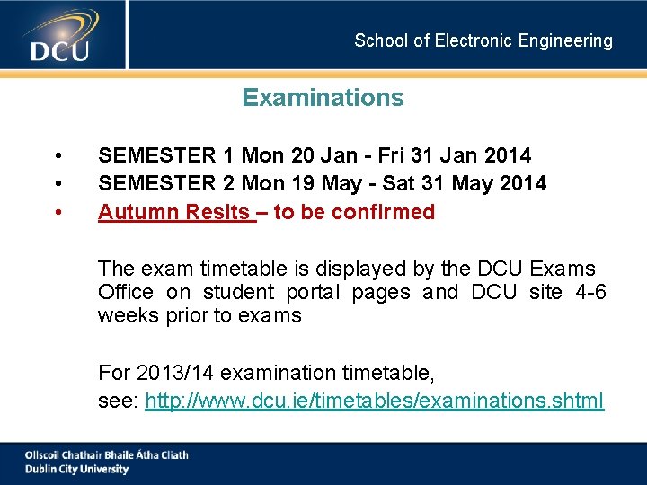 School of Electronic Engineering Examinations • • • SEMESTER 1 Mon 20 Jan - School of Electronic Engineering Examinations • • • SEMESTER 1 Mon 20 Jan -