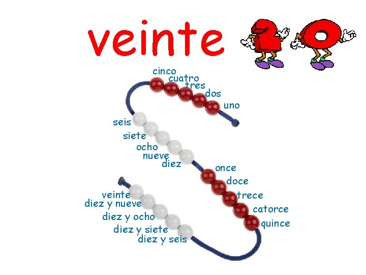 veinte cinco cuatro tres dos seis siete ocho nueve diez veinte diez y nueve