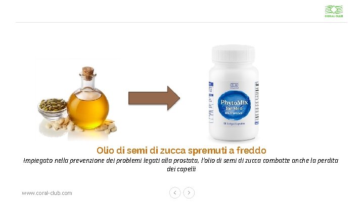 Olio di semi di zucca spremuti a freddo Impiegato nella prevenzione dei problemi legati