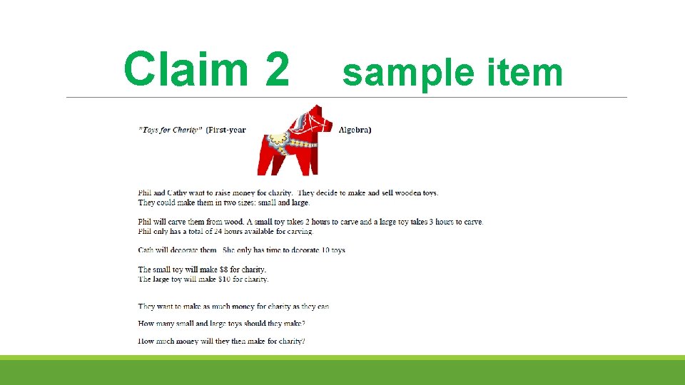 Claim 2 sample item 