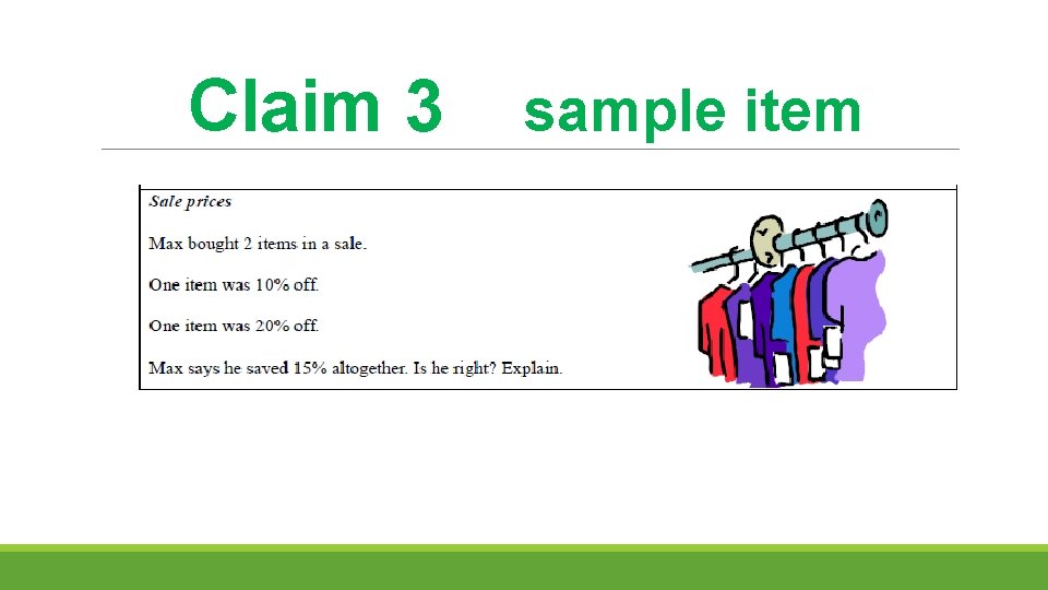 Claim 3 sample item 