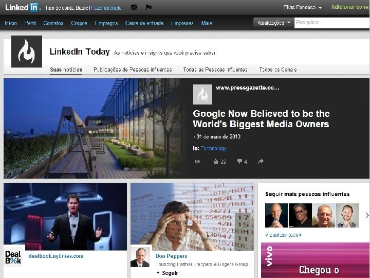 ELIELSO DIAS LINKEDIN TODAY O Linked. In Today é uma página de notícias personalizada