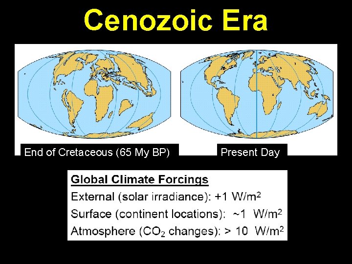 Cenozoic Era End of Cretaceous (65 My BP) Present Day 