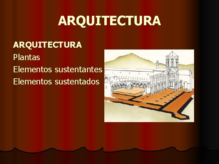 ARQUITECTURA Plantas Elementos sustentantes Elementos sustentados 