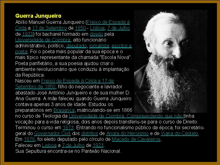 Guerra Junqueiro Abílio Manuel Guerra Junqueiro (Freixo de Espada à Cinta a 17 de Guerra Junqueiro Abílio Manuel Guerra Junqueiro (Freixo de Espada à Cinta a 17 de