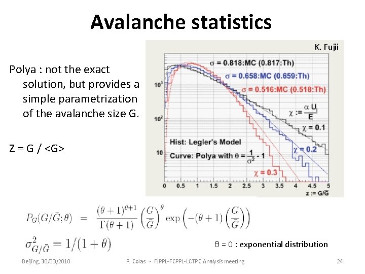 Avalanche statistics K. Fujii Polya : not the exact solution, but provides a simple