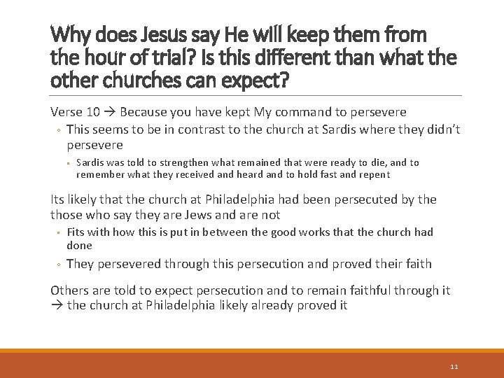 Why does Jesus say He will keep them from the hour of trial? Is