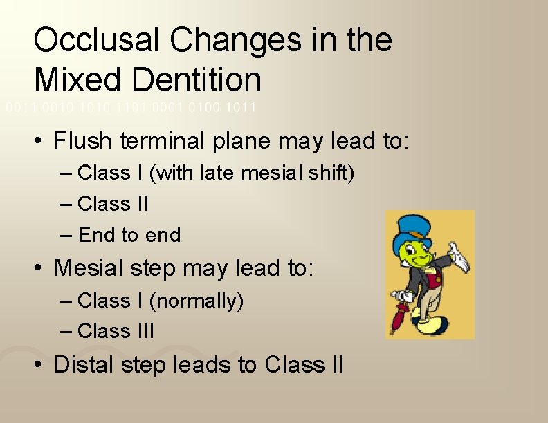 Occlusal Changes in the Mixed Dentition • Flush terminal plane may lead to: –