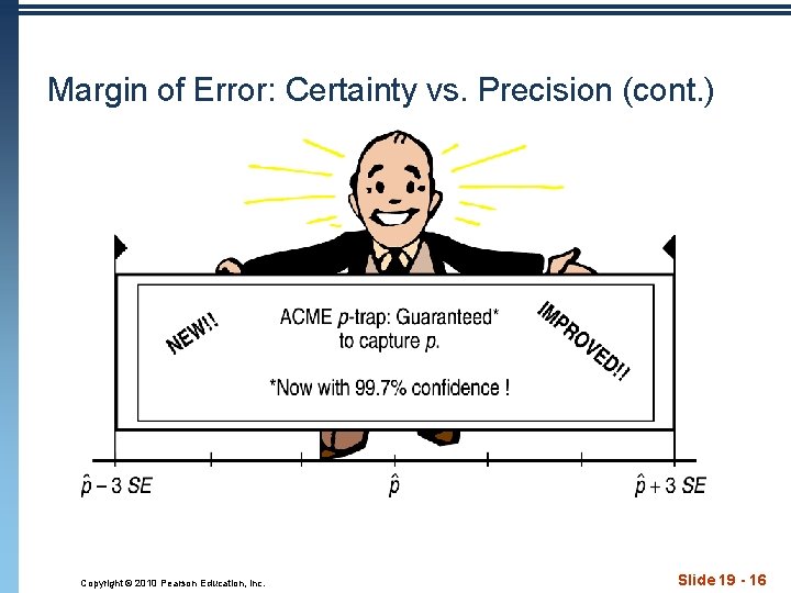 Margin of Error: Certainty vs. Precision (cont. ) Copyright © 2010 Pearson Education, Inc.