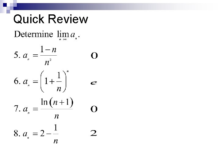 Quick Review 