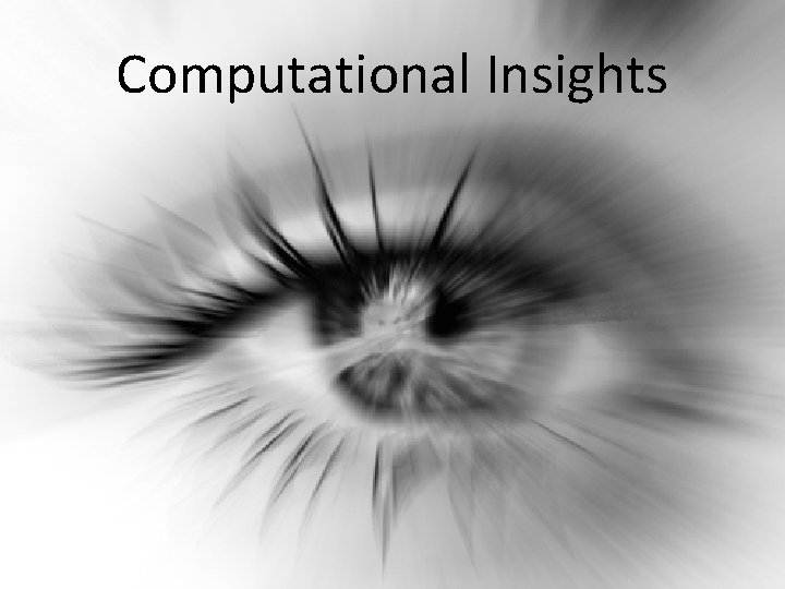 Computational Insights 