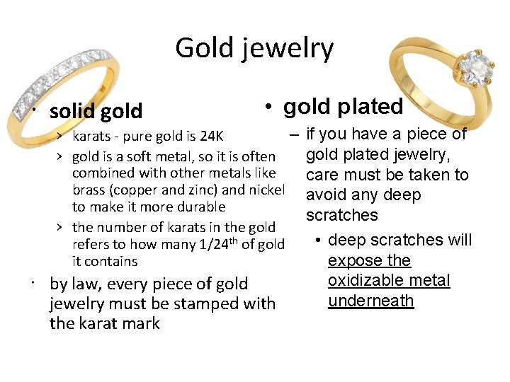 Gold jewelry solid gold • gold plated – › karats - pure gold is