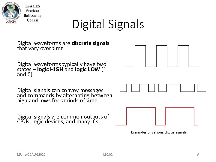 Digital Signals Digital waveforms are discrete signals that vary over time Digital waveforms typically Digital Signals Digital waveforms are discrete signals that vary over time Digital waveforms typically