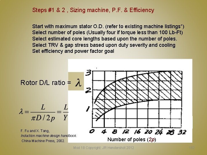 Steps #1 & 2 , Sizing machine, P. F. & Efficiency Start with maximum