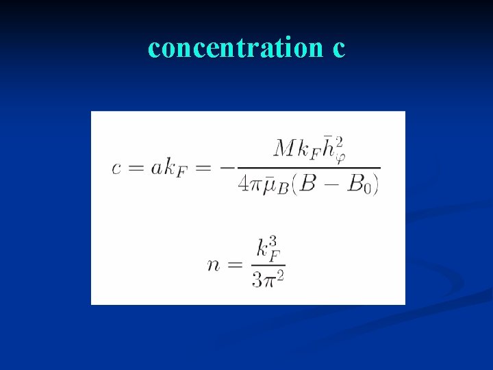 concentration c 