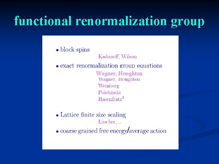 functional renormalization group Wegner, Houghton / 