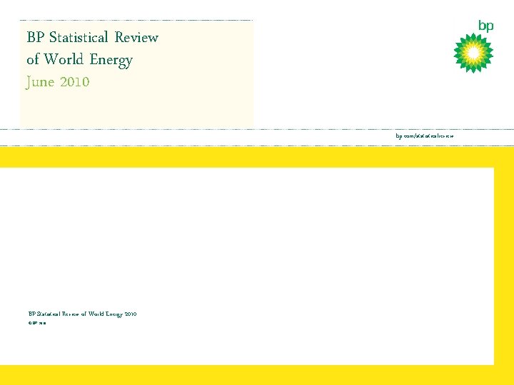 BP Statistical Review of World Energy June 2010 bp. com/statisticalreview BP Statistical Review of