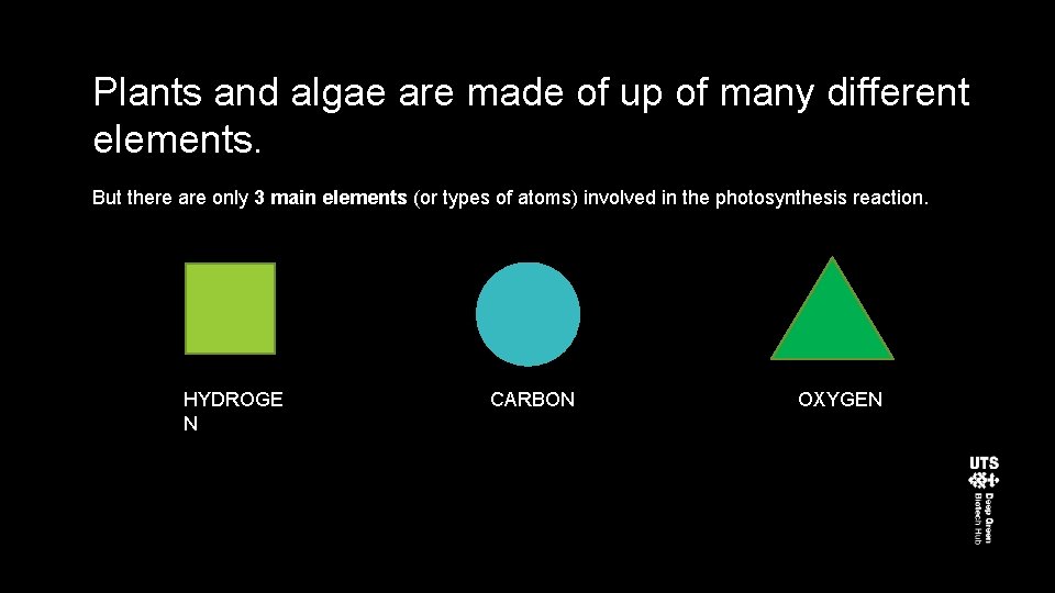 Plants and algae are made of up of many different elements. But there are