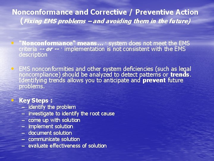 Nonconformance and Corrective / Preventive Action (Fixing EMS problems – and avoiding them in