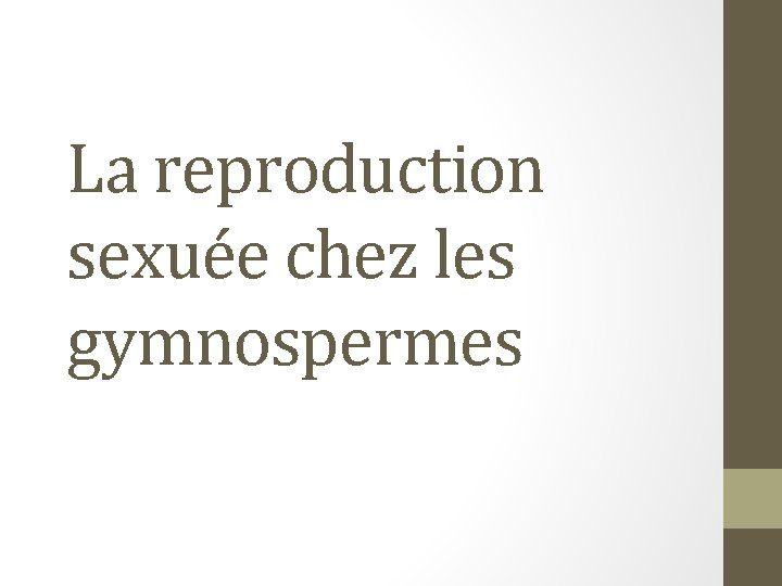 La reproduction sexuée chez les gymnospermes 