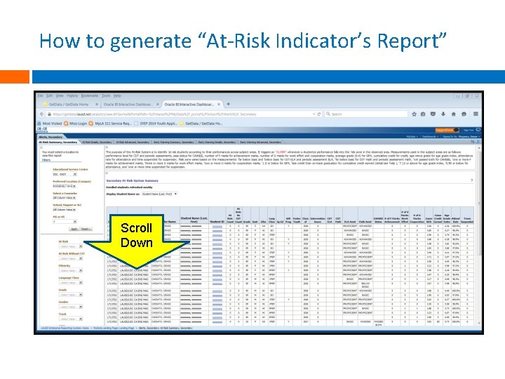 HOW TO GENERATE ATRISK INDICATORS REPORT OF FOSTER